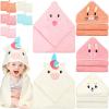 15 Pcs Baby Hooded Baby Towel, Hooded Baby Bath, 5 x Cute Baby Towels and 10 x Baby WashCloth Sets- Perfect Shower Gift for Boys or Girls, Absorbent, Soft, Comforting for Newborn, Infant and Toddler view 1