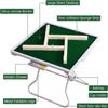Folding Mahjong Table, 35" Square 4 Player Card Table with Hidden Cup Holder & Drawer (White)(White) view 3
