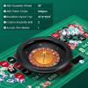 Proshine 18" ABS Roulette Wheel Set with 47.2 * 23.6 Double-Sided Roulette Tablecloth 100pcs Poker Chips Roulette Win Marker Dual Balls Casino Game Sets Smooth Rotation for Family & Party Fun view 3