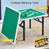 Folding Mahjong Table, 31.5" Square 4-Player Card Table with Wear-Resistant Green Top for Outdoor Use view 3
