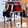 Folding Mahjong Table, 31.5" Square 4-Player Card Table with Wear-Resistant Green Top for Outdoor Use view 4