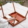 Portable Folding Mahjong Table with 144 Tiles, Storage Bag, Ruler, Dice, for Outdoor and Household Use(Pink) view 3