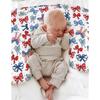American Flag Bows Stars Baby Nursing Pillow Covers for Boy Girl Patriotic Ribbons Nursing Slipcovers for Breastfeeding Pillows Cute 4th of July Bows Soft Stretchy Removable Cover for Newborn Infant view 4