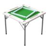 Folding Mahjong Table, Domino Square Card Game Table with 4 Cup Holders & Chip Grooves, Wear-Resistant PVC Desktop (Brown)(Purple) view 1