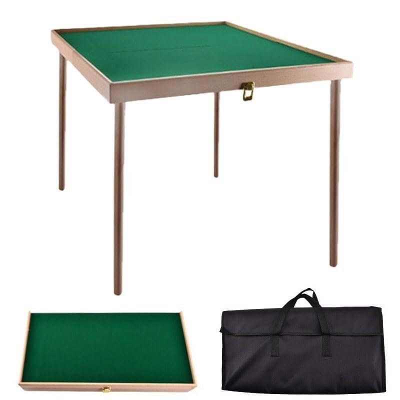 Portable Folding Mahjong Table, Lightweight Outdoor Table for Household & Travel, 144 Mahjong Tiles, 19.68x19.68in(23.62 * 23.62in)