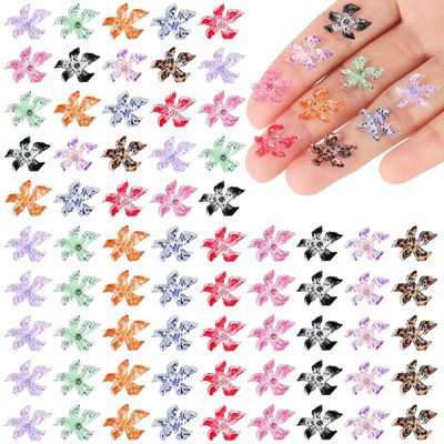 120pcs Mini Resin Flowers, 9 Colors 3D Nail Flower Charms Accessories for Nail Design DIY Crafts Jewelry Making Dollhouse Scrapbooking Phone Case Decorations