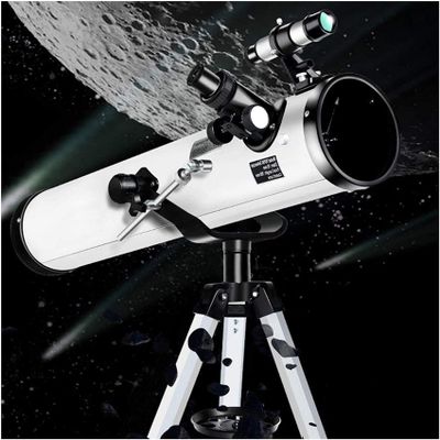 114mm Astronomical Telescope for Beginners, Portable 700mm Focal Length Telescope for Kids and Adults with Aluminum Tripod  Ideal Stargazing & Moon Observation(Package 2)