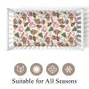 Cute Camping Bear Pine Trees Pink Fitted Baby Crib Sheet for Boys Girls 52x28Inch Bears Cookie Campfire Baby Sheet for Standard Crib and Toddler Camp Bed Mattress Bear One Size view 2