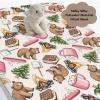 Cute Camping Bear Pine Trees Pink Fitted Baby Crib Sheet for Boys Girls 52x28Inch Bears Cookie Campfire Baby Sheet for Standard Crib and Toddler Camp Bed Mattress Bear One Size view 3