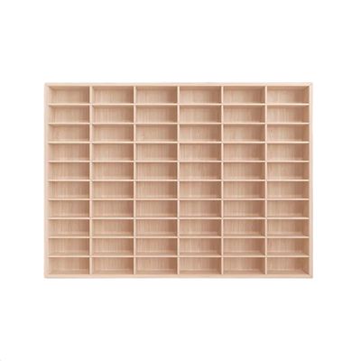 1:64 Scale Toy Car Display Case Organizer Storage, Wooden Wheel Rack Wall Mounted with 60 Compartments, Stylish Diecast Car Display Rack for Toy Car, Collectibles, Figurines (58.6x4.5x46.8cm)