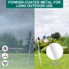8FT Ornamental Windmill, Heavy Duty Durable Sturdy Metal Weather Vane Garden Lawn Decoration, Weather Resistant Wind Spinner for Outdoor Garden Yard Farm Seaside, Easy to Assemble, White view 4
