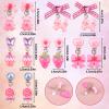 6 Pairs Colorful Clip on Drop Earrings Set, Resin No Pierced Design Dangle Earrings Cute Butterfly Ear Clips for Party Daily Wearing Princess Jewelry view 2