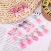 6 Pairs Colorful Clip on Drop Earrings Set, Resin No Pierced Design Dangle Earrings Cute Butterfly Ear Clips for Party Daily Wearing Princess Jewelry view 3