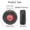 4PCS 1.0 Rubber Tires Wheel & Deep Dish Wheels for 1/18 TRX4M Wheel,1/24 SCX24 AX24 Aluminum Wheel Climbing Bike RC Car Crawler Upgrades Parts(Red) view 2