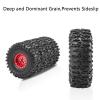 4PCS 1.0 Rubber Tires Wheel & Deep Dish Wheels for 1/18 TRX4M Wheel,1/24 SCX24 AX24 Aluminum Wheel Climbing Bike RC Car Crawler Upgrades Parts(Red) view 4