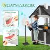 VALUE BOX Wooden Kids Outdoor Playhouse,Garden Cottage with Kitchen Sink,Picnic Table,Mailbox,Flower Pot Rack,Gift for Ages 3+,White & Gray view 4