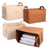 4Pcs Baby Diaper Caddy Organizer Portable Nursery Felt Storage Basket Wipes Nappy Toys With Carry Handle Collapsible Large Capacity Auto Storage Car Travel Organizer for Mom Newborn Kids Child view 1