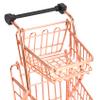 Yaregelun Mini Double Layers Shopping Cart Model Wrought Iron Supermarket Trolley Metal Rose Gold Storage Basket Rose Gold view 2