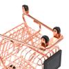 Yaregelun Mini Double Layers Shopping Cart Model Wrought Iron Supermarket Trolley Metal Rose Gold Storage Basket Rose Gold view 4
