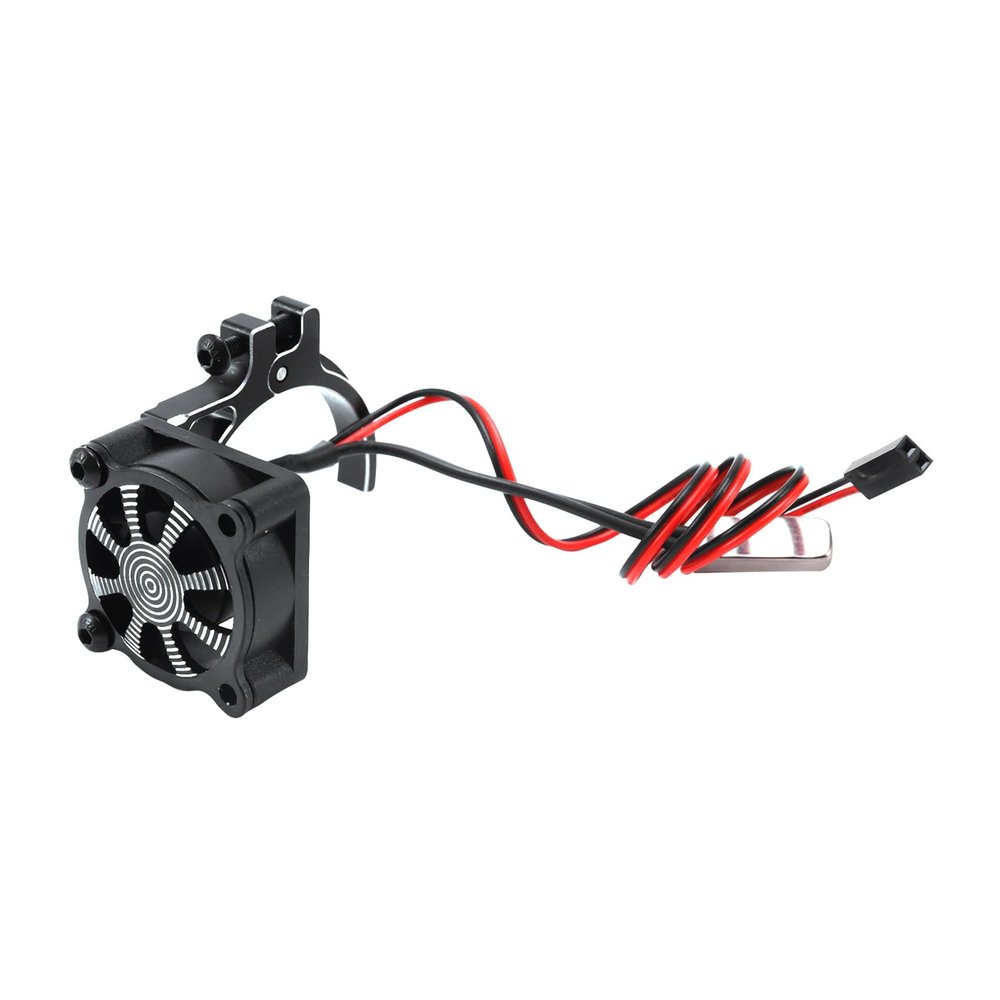 Yaregelun for RC Car 3650 3660 550 540 Motor Heatsink Cooling Fan with Thermal Sensor CNC Aluminum Alloy Clamp Heatsink,Black
