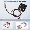 Yaregelun for RC Car 3650 3660 550 540 Motor Heatsink Cooling Fan with Thermal Sensor CNC Aluminum Alloy Clamp Heatsink,Black view 2