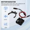 Yaregelun for RC Car 3650 3660 550 540 Motor Heatsink Cooling Fan with Thermal Sensor CNC Aluminum Alloy Clamp Heatsink,Black view 3