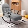 Kaverno Modern Accent Rocking Chair, Nursery Rocking Chairs with Foot Rest, Rocker Recliner Chair with Side Pockets, Nursing Chair for Breastfeeding with Armrests for Bedroom Living Room(Gray) view 1