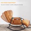 Kaverno Modern Accent Rocking Chair, Nursery Rocking Chairs with Foot Rest, Rocker Recliner Chair with Side Pockets, Nursing Chair for Breastfeeding with Armrests for Bedroom Living Room(Gray) view 3