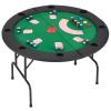 ECOTOUGE Round Poker Table, 8 Players Casino Texas Holdem Table with Folding Metal Legs & Padded Rails, Gaming Play Table with Cup Holders for Card Games,Green view 1