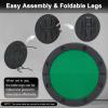 ECOTOUGE Round Poker Table, 8 Players Casino Texas Holdem Table with Folding Metal Legs & Padded Rails, Gaming Play Table with Cup Holders for Card Games,Green view 3