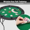 ECOTOUGE Round Poker Table, 8 Players Casino Texas Holdem Table with Folding Metal Legs & Padded Rails, Gaming Play Table with Cup Holders for Card Games,Green view 4
