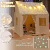 HONEY JOY Kids Tent, Large Toddler Playhouse w/Padded Mat, Star Lights, Flags, Windows, Glow in The Dark, Indoor Outdoor Playset, 47 x 41 x 51, Washable, Tent for Kids Aged 3+ view 3