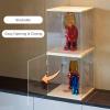 Vibeo Led Light Acrylic Display Case, Dustproof Acrylic Box with Door, Transparent Display Box with Base, Minifigures/Cars/Toys Showcase Stand(25x25x25cm(10"x10"x10")) view 3
