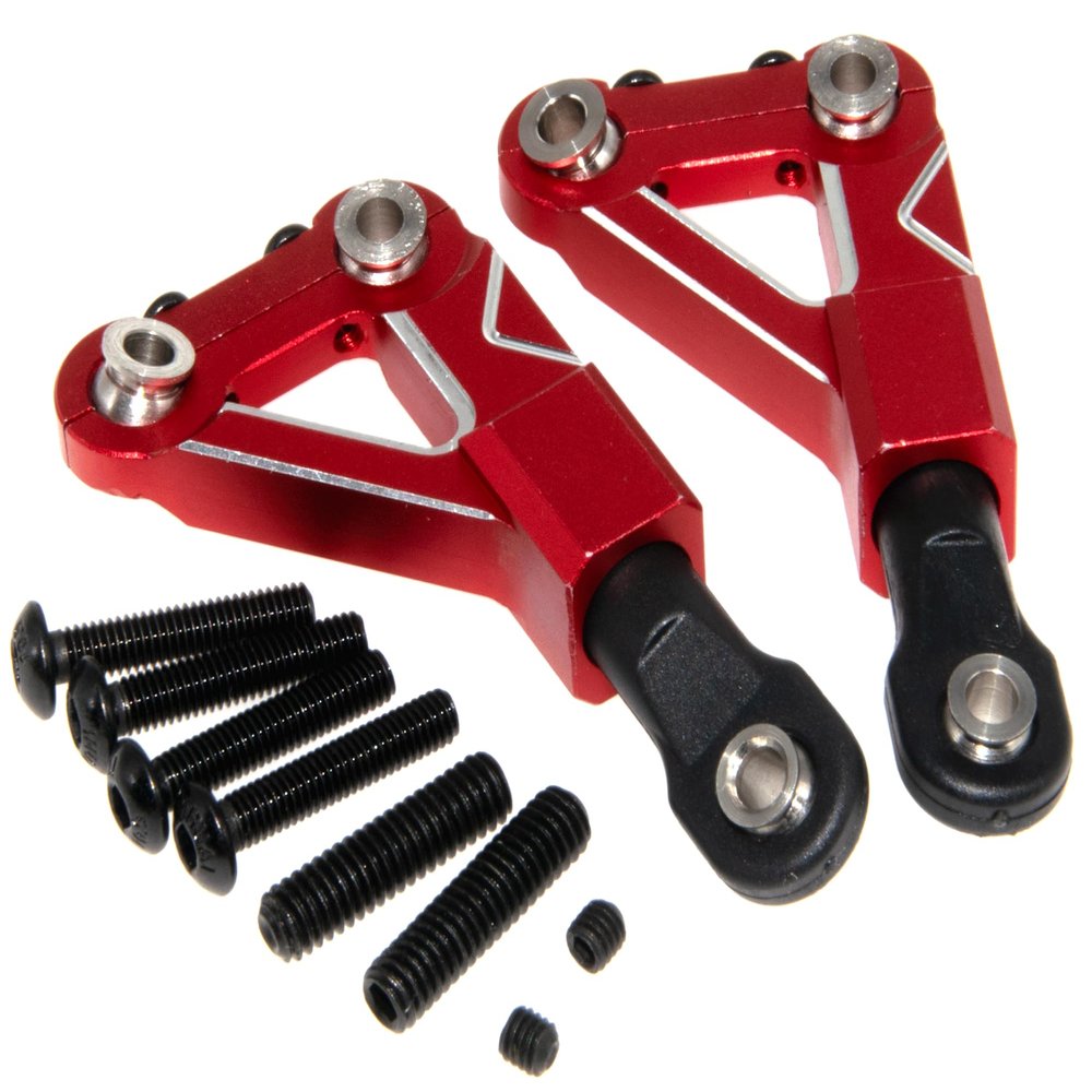 10533 Front Upper Suspension Arm Compatible with 1/10 Traxxas 4-Tec Upgrade Drift Ford Mustang Replace Rc Car Aluminum Alloy Part Replace(Red)