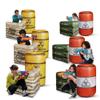 12-Piece Inflatable Combat Battlefield Set  Includes 6 Barrels, 3 Army Boxes, 3 Sandbag Barricades for Laser Tag, Water Gun, Dart Blaster, and Action-Themed Parties view 1
