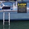 3 Step Telescoping Ladder for Boat Boarding, Stainless Steel Pontoon Boat Deck Ladder, Swimming Pool Docking Ladder, Anti-Slip Rubber Feet view 2