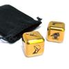 2Pcs/Set Creative Metal Dice Set, Laser Engraved Weapon Pattern 1-Inch D6 Rolling Game Dices for Party RPG Board Games (Gold Version) view 1