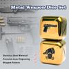 2Pcs/Set Creative Metal Dice Set, Laser Engraved Weapon Pattern 1-Inch D6 Rolling Game Dices for Party RPG Board Games (Gold Version) view 2