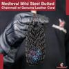 Armory Replicas Medieval Black Chainmail Dice Bag - Mild Steel 95% Iron, Leather Cord, 9/18 Double Ring, 800g RPG, LARP, Renaissance view 4