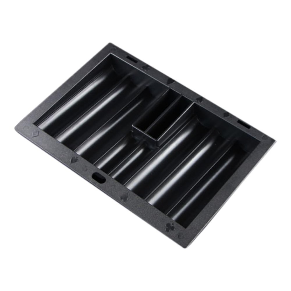 FUNNETOYU Poker Chip Tray Plastic Poker Chip Holder for Game Tables Thick Design for Easy Storage Card Slots