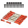 RC Spare Part Compatible with Traxxas for Slash 2WD 1/10 Rc Car Adjustable Aluminum Alloy Steering Pull Rod Upgrade Sets with Rod Ends(Red) view 1