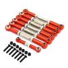 RC Spare Part Compatible with Traxxas for Slash 2WD 1/10 Rc Car Adjustable Aluminum Alloy Steering Pull Rod Upgrade Sets with Rod Ends(Red) view 2