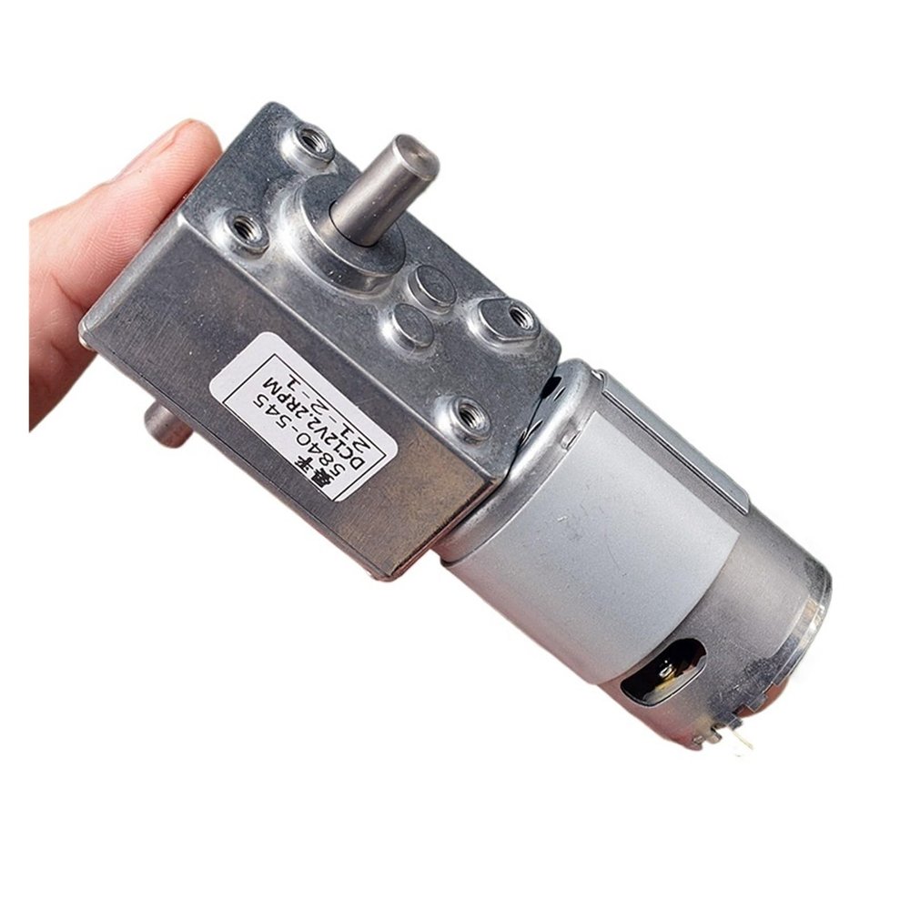 POWTAXBJGD 5840-545 Dual Shaft Worm Gear Electronic Starter DC 12V-24V 2.2RPM-4.4RPM Slow Speed High Torque Turbo Worm Gear Reduction Electronic Starter DIY Robot