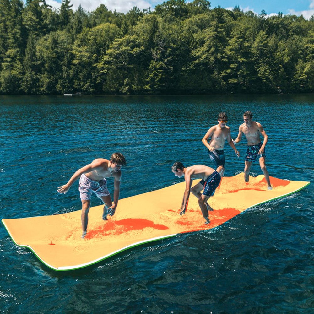 3 Layers XPE Foam Floating Mat Water Mats, 7/9/12/18 Ft Tear-Resistant Lily Pad Lilly Pad Water Matt, Lily Pad Floating Swim Mat for Lake, Ocean, Beach, River