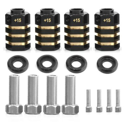 4PCS 12mm Wheel Hubs Hex Pins Adapter-Heavy Duty Brass (8/10/15/20mm) for TRAXXAS TRX4 TRX6 1/10 RC Crawler Car Upgrade Parts (20mm(Extended 15mm))