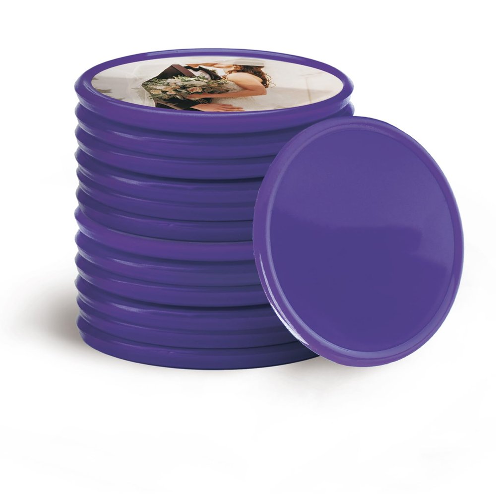 200-1000 Custom Poker Chips, 15 Colors Custom Plastic Tokens Personalized Logo/Text/Photo, Double Sided Print on a Chip, with Storage Box, Good for Drink Token, Bar, Business Card (Purple)