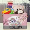 Small Storage Basket Pink Unicorn Cute With Handles Kids Boy Girl Storage Bins Collapsible Fabric Cube Storage Organizer Hamper for Nursery Living Room Bedroom Shelves Clothes Toy Box Gifts view 3