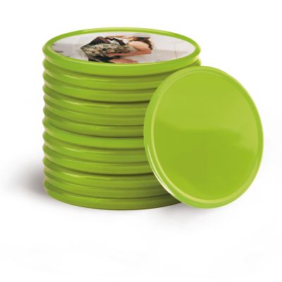 200-1000 Custom Poker Chips, 15 Colors Custom Plastic Tokens Personalized Logo/Text/Photo, Double Sided Print on a Chip, with Storage Box, Good for Drink Token, Bar, Business Card (Light Green)