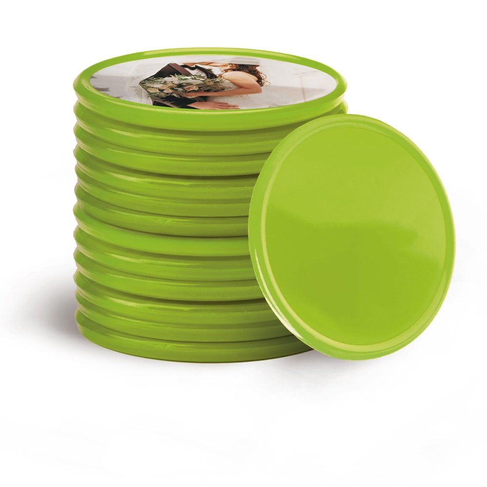 200-1000 Custom Poker Chips, 15 Colors Custom Plastic Tokens Personalized Logo/Text/Photo, Double Sided Print on a Chip, with Storage Box, Good for Drink Token, Bar, Business Card (Light Green)