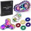 8Pcs Fidget Toys Adults Fidgets Spinner Autism Sensory Pack Spiky Sensory Rings for Anxiety Metal Bike Chain Roller Cool Gadgets for Teen Boys ADHD Silent Stress Relief Office Desk Toy Adults Gift view 1